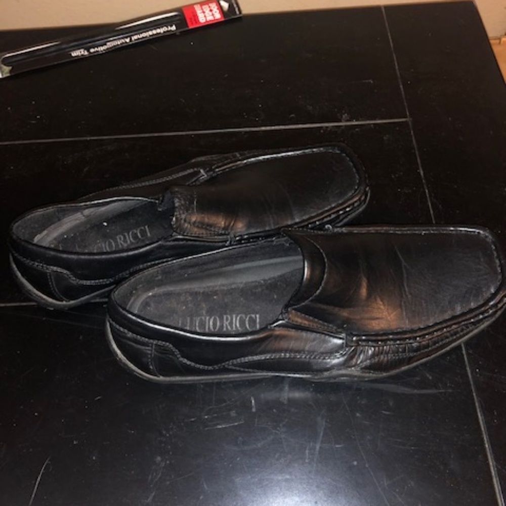 H&M Black leather loafers size 8